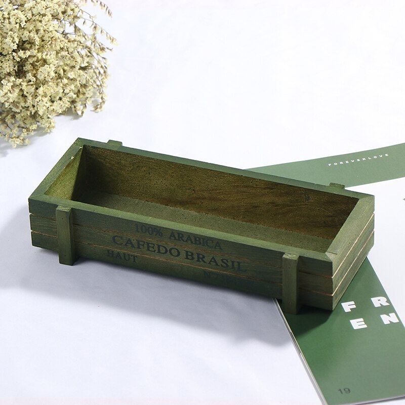 Maceta de madera bonita para interior de helecho, maceta para plantas suculentas, platillos, bonsái de escritorio, maceta, maceta de madera, bandeja para plantar flores: green