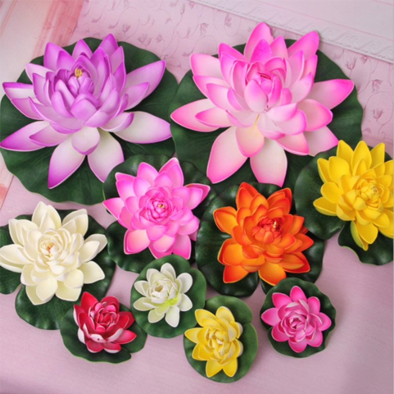 Künstliche Wasser Lilie Schwimm Blume Teich Anlage Ornament 10/18/28cm Hochzeit Heimat Garten Party Dekorationen