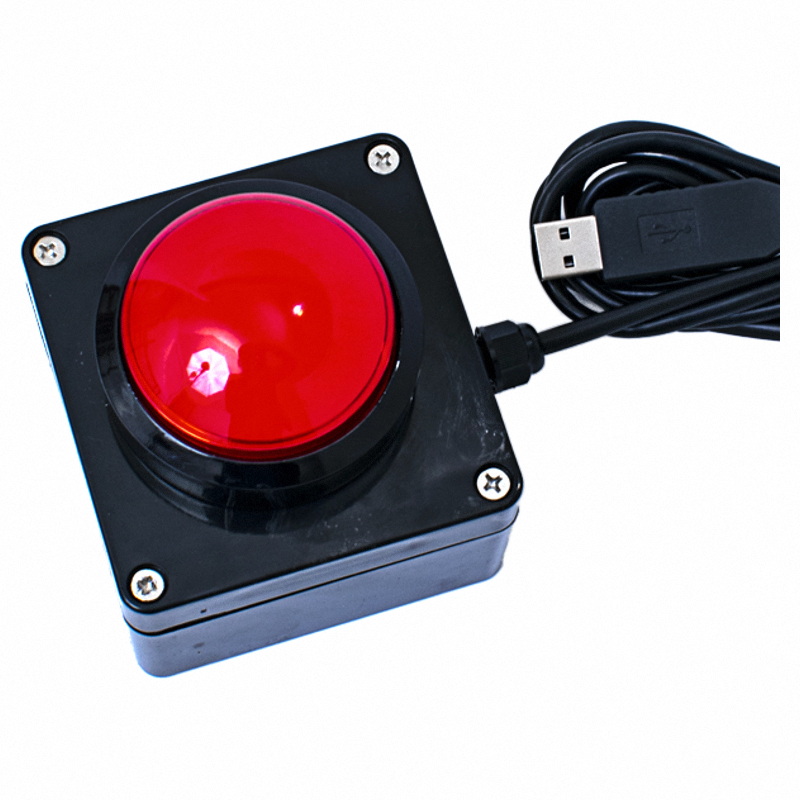 60mm USB Custom Button Wireless Remote Control Buzzer Wireless Lottery Computer Mouse Simulation Shortcut Keyboard: Red / 6 V / CN Standard