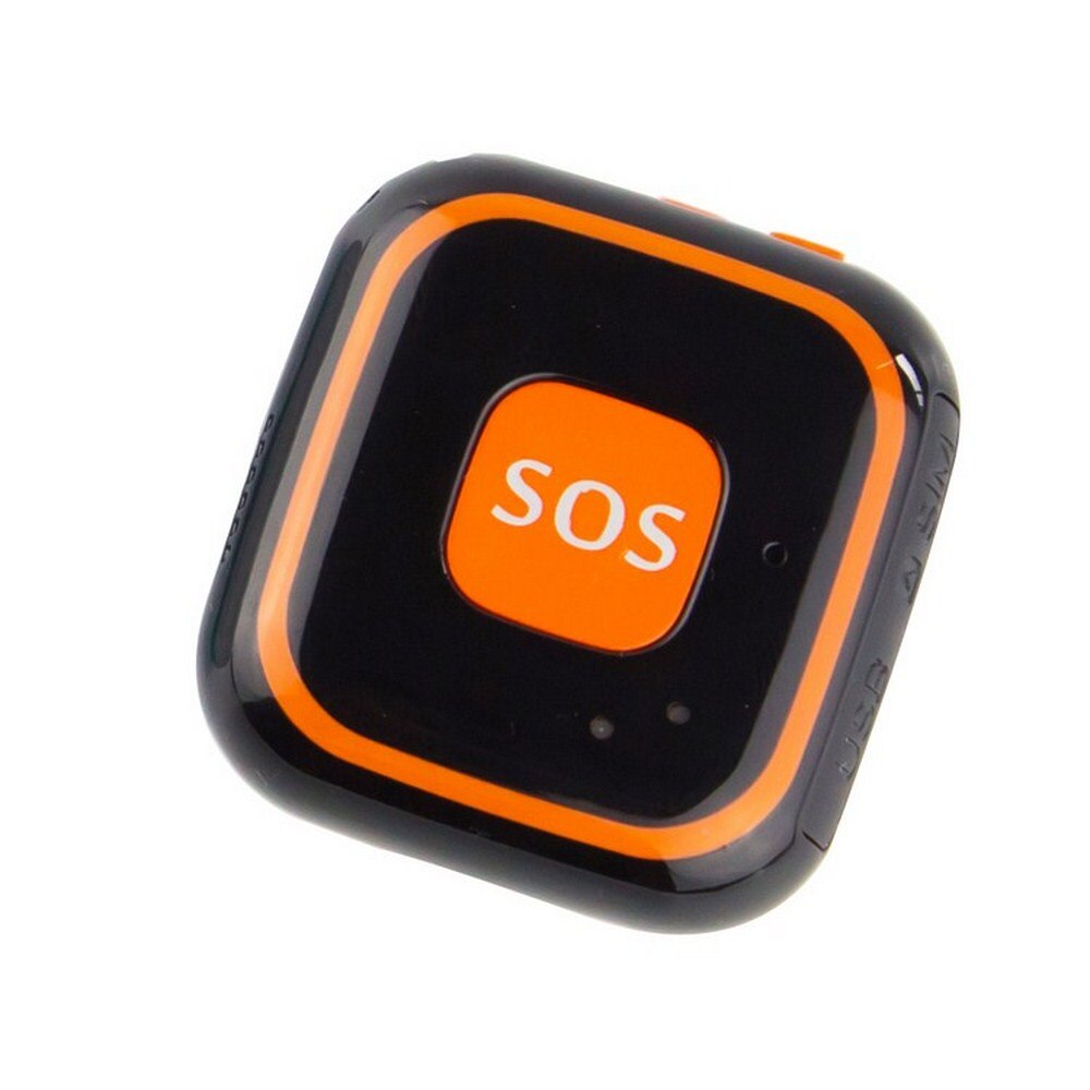 Gsm gprs gps eldre barn senior sos knapp nødalarm  v28 fallalarm sanntids sporing toveis snakker geo-gjerde omsorg: Svart gps