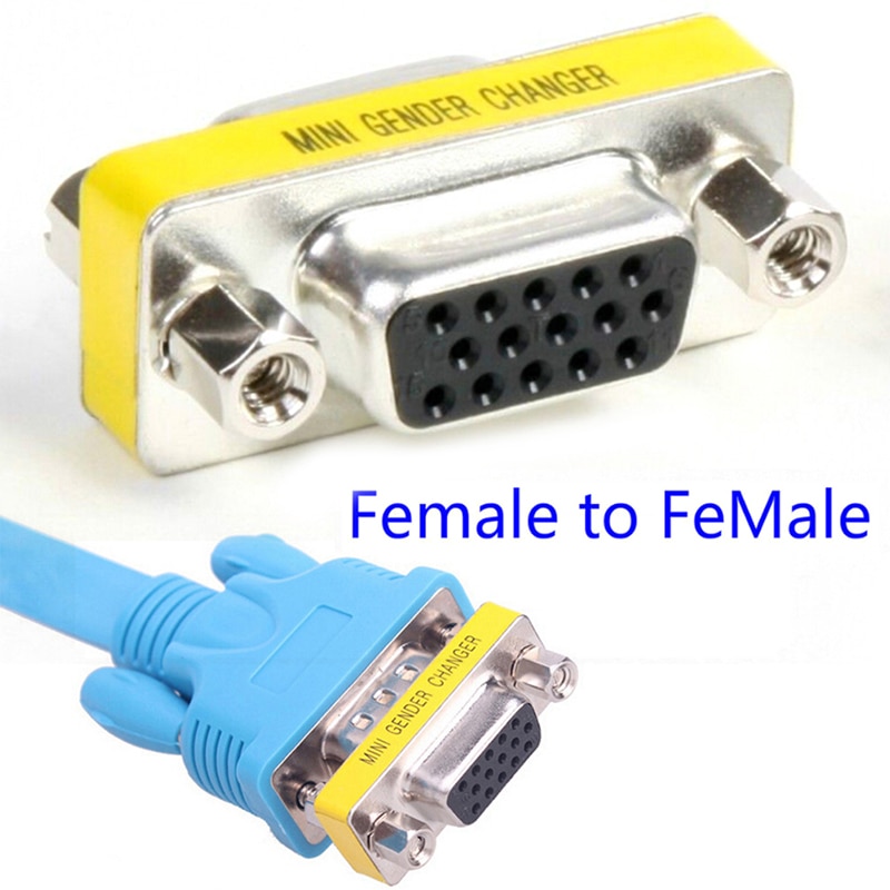 MINI Gender Changer adapter Com D-Sub to Male Female VGA plug connector 15pin