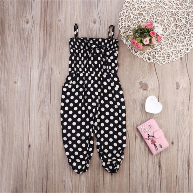 Toddler Baby Girl Bambini Polk Dot Tutina Complesso Capretti di Modo Delle Ragazze Che Coprono Tuta Senza Maniche Cinghia Tute Vestiti del Bambino