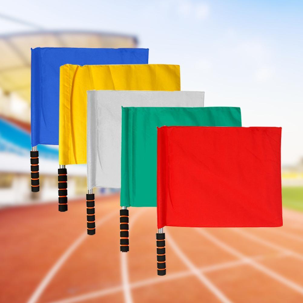 1Pc Scheidsrechter Vlag Track Field Concurrentie Signaal Vlag Voetbal Scheidsrechter Vlag Commando Vlag Indicator Vlag Staal Scheidsrechter Apparatuur