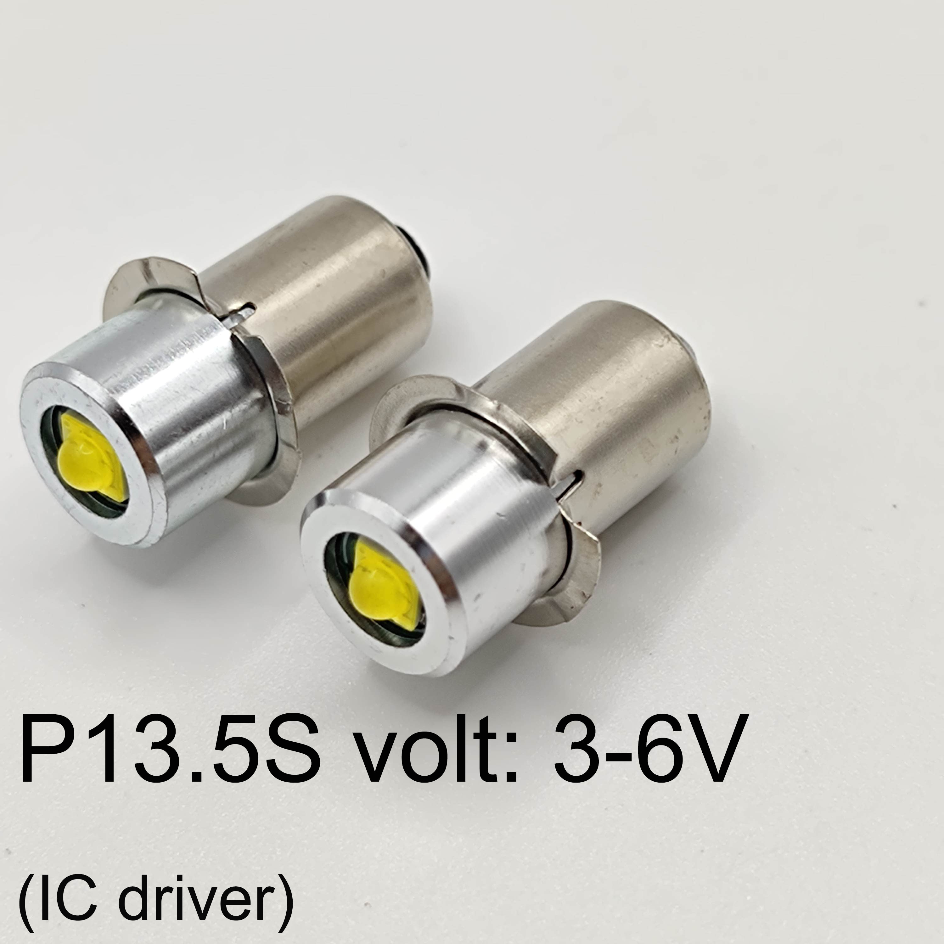 P13.5S P13 5S E10 3W 3V 4.5V 6V 18V lampe à LED ampoule lampe de poche ampoule de remplacement torche ampoules de secours travail CD cellules: WHITE / D2H