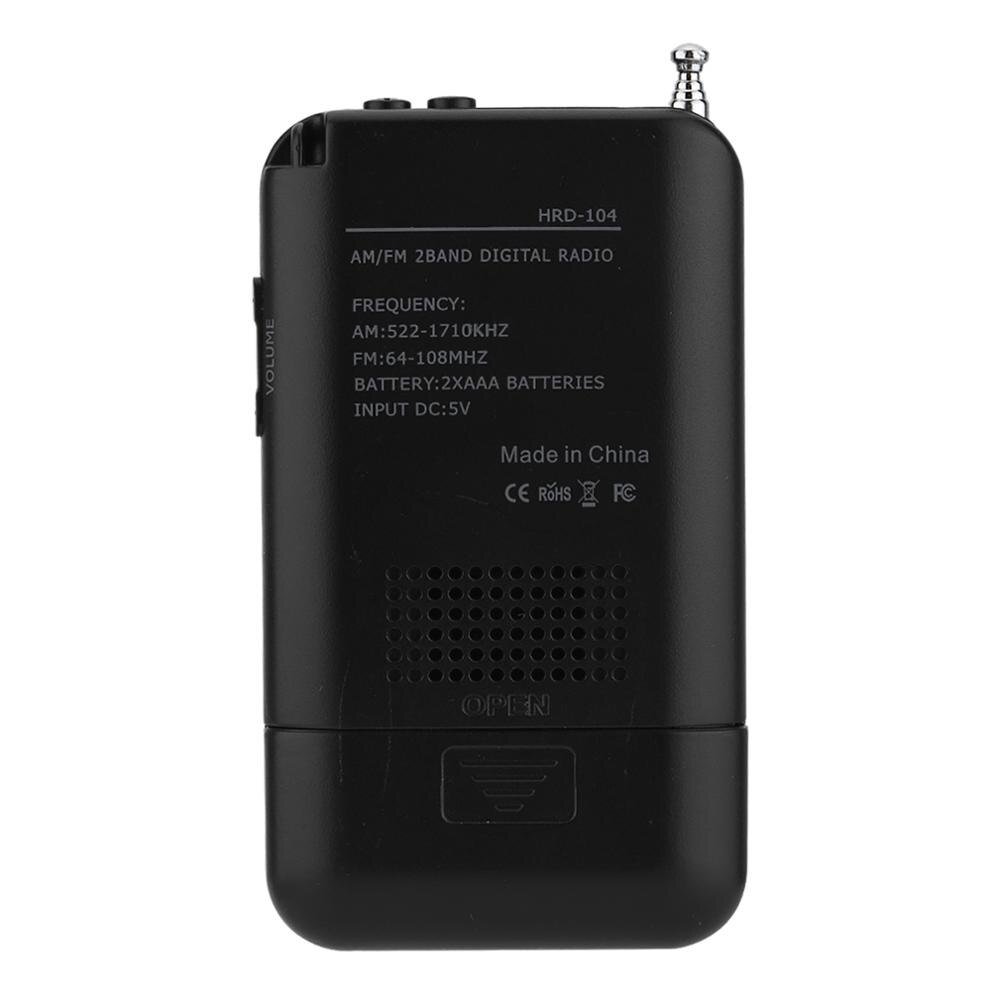Portable Mini Radio Dual Band AM FM Digital Radio Stereo Radio LCD Display Digital Tuning Pocket Radios with Earphones