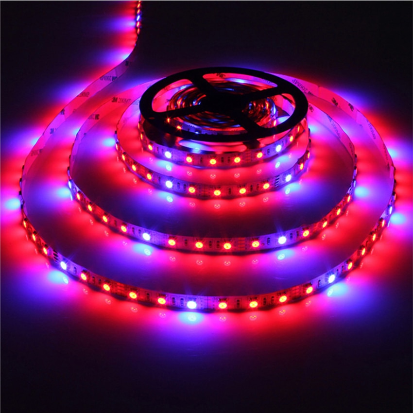 LED Plant Grow Lights 1M 2M 3M 4M 5M SMD 5050 DC12V Flexible LED Grow Strip Light for Greenhouse Hydroponics Plant Vegetable