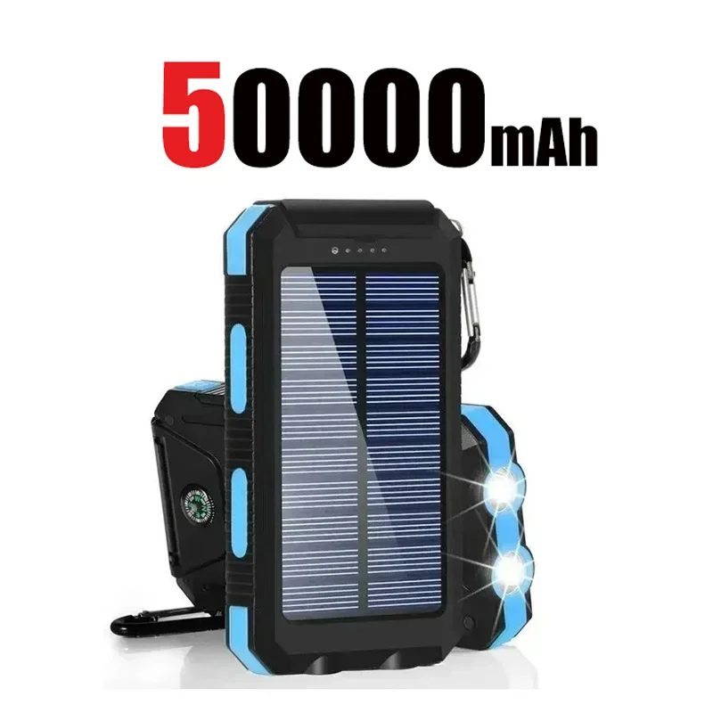 200000mAh Power Bank Fast Charging Outdoor Large Capacity External Battery Solar PowerBank Flashlight For iPhone Huawei Xiaomi: Gold
