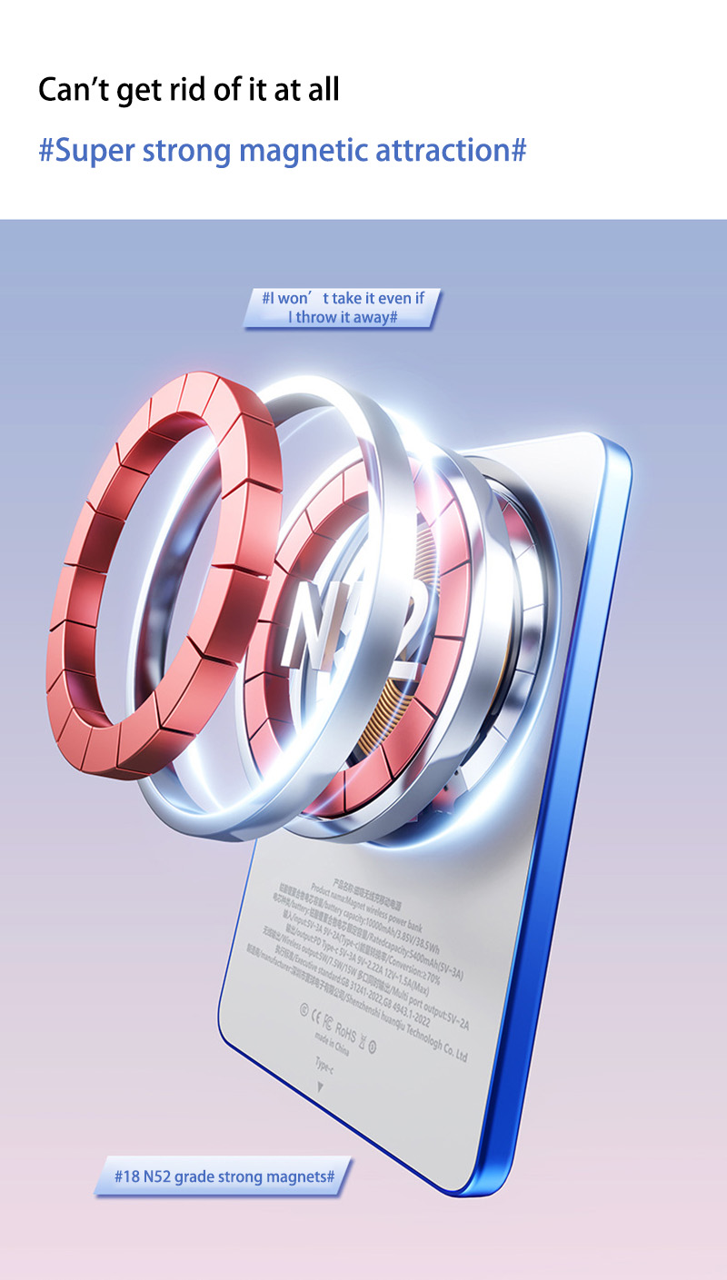 Originale powerbank aus aluminiumlegierung, ersatzakku für iphone 16, 15, 14, 13, 12, kabelloses schnellladegerät, magnetische powerbank mit magsafe-anschluss