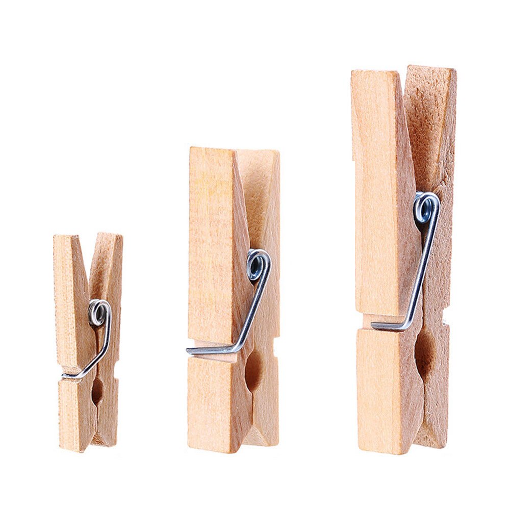 Zeer kleine mijn maat 25mm mini natuurlijke houten clips voor fotoklemmen wasknijpers knutseldecoratieklemmen knijpers