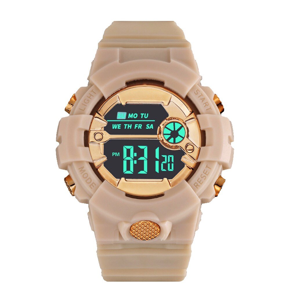 Male Female Women Men Clock Hours Boy LCD Digital Watch Date Rubber Electronic Sport Wristwatch Relogio Waterproof: B