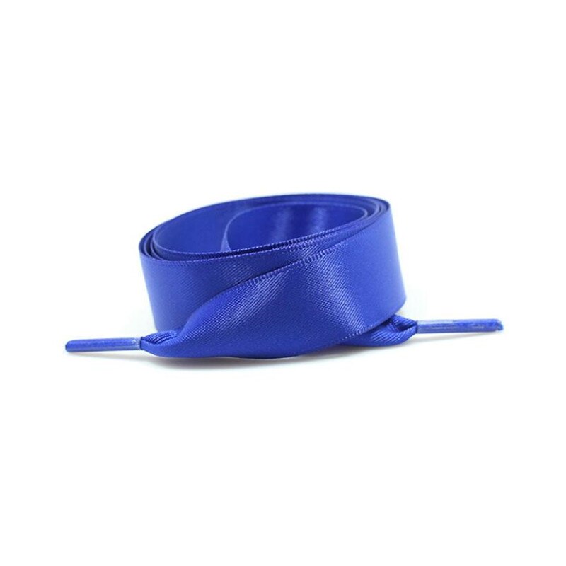 Lacci delle scarpe in raso di seta tinta unita larghezza 2 CM lacci per scarpe a nastro piatto stivali scarpe da ginnastica da donna stringhe lunghezza 120cm: Blu