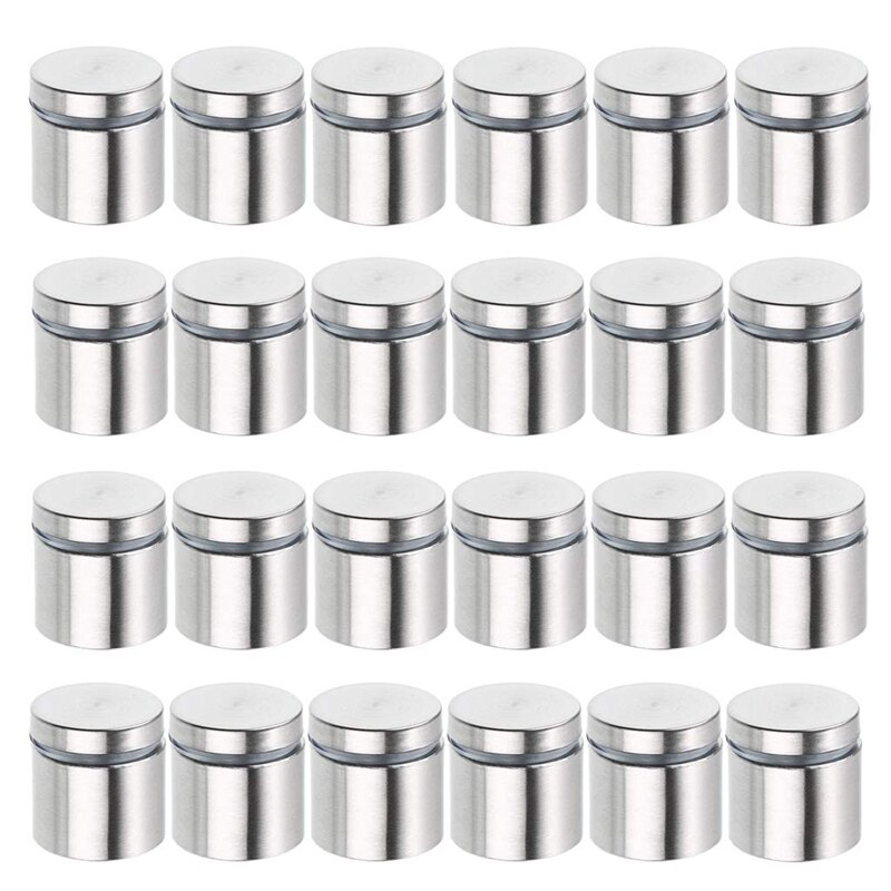 24 PCS Standoffs Screws 1 X 1 Inch Stainless Steel Sign Standoff Nails Wall Mounted Mounting Hardware For Acrylic Glass: Default Title