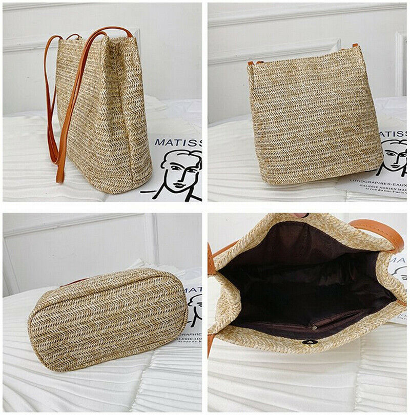 Boheemse dames schoudertas handgeweven rotan stro tas grote capaciteit zomer strandtas