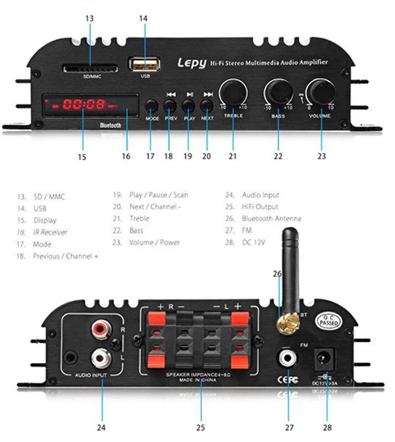 LP-269S Lepy Bluetooth Digital Spieler 2CH 45W HIF... – Grandado