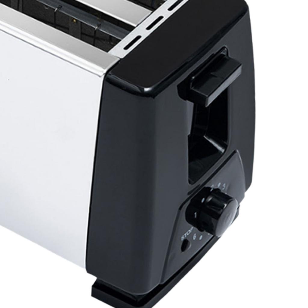 Tostadora de pan de calentamiento rápido automática de 2 rebanadas, tostadora eléctrica de acero inoxidable de 750W, máquina de desayuno para sándwich tostado