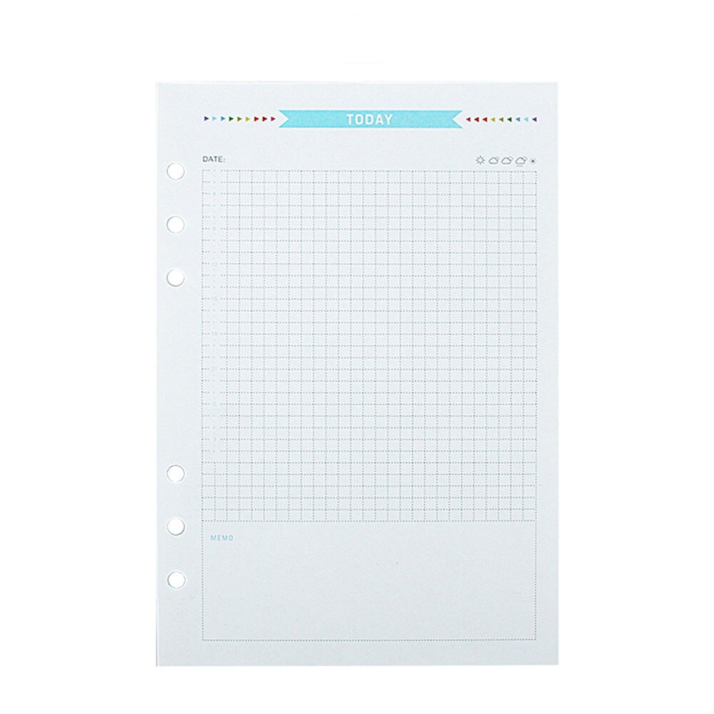 40 Sheets A5/A6 6 Ring Binder Refills Notebook Inner Pages Weekly Monthly Planner To Do List Loose Leaf Binder c: A5 Daily
