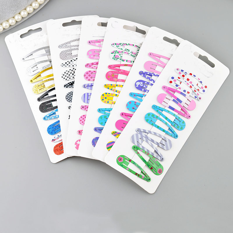 10 unidades/lote de pinzas para el pelo para niña pequeña, pasadores con estampado colorido para niña, horquillas de seguridad para niña, accesorios para el cabello