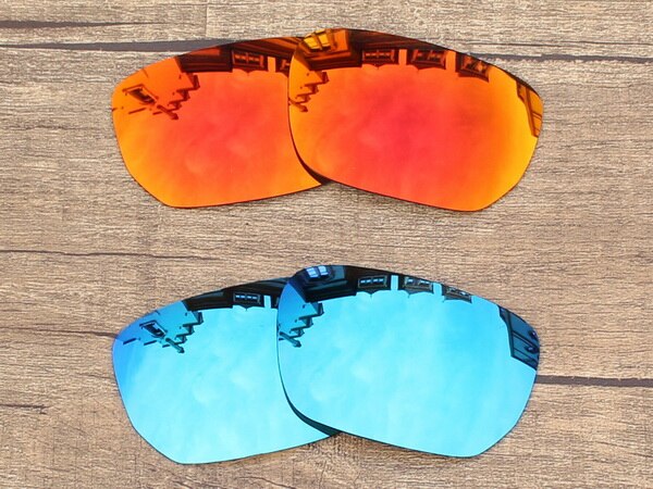 Vonxyz 20+ Color Choices Polarized Replacement Lenses for-Oakley Style Switch Frame: Ruby and Ice Blue