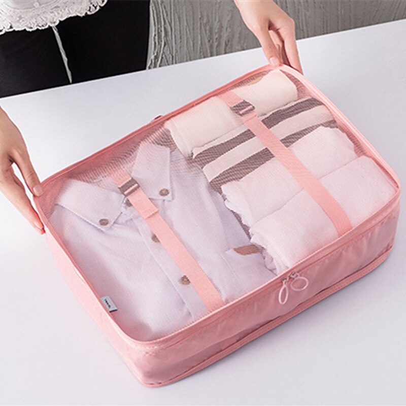 RUPUTIN 6PCS/Set Cloth Waterproof Travel Mesh Bag In Bag Luggage Organizer Packing Cube For Travel Accessories