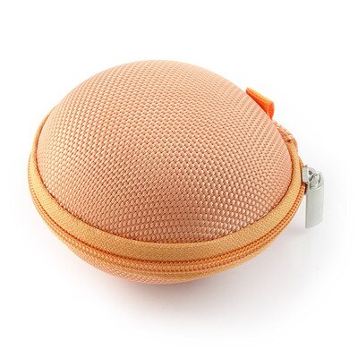 Mini Ronde Hoofdtelefoon Oortelefoon Case EVA Protector Charger USB Opslag Reistas Voor SD Memory Card Key Carrying Organizer Case: Orange