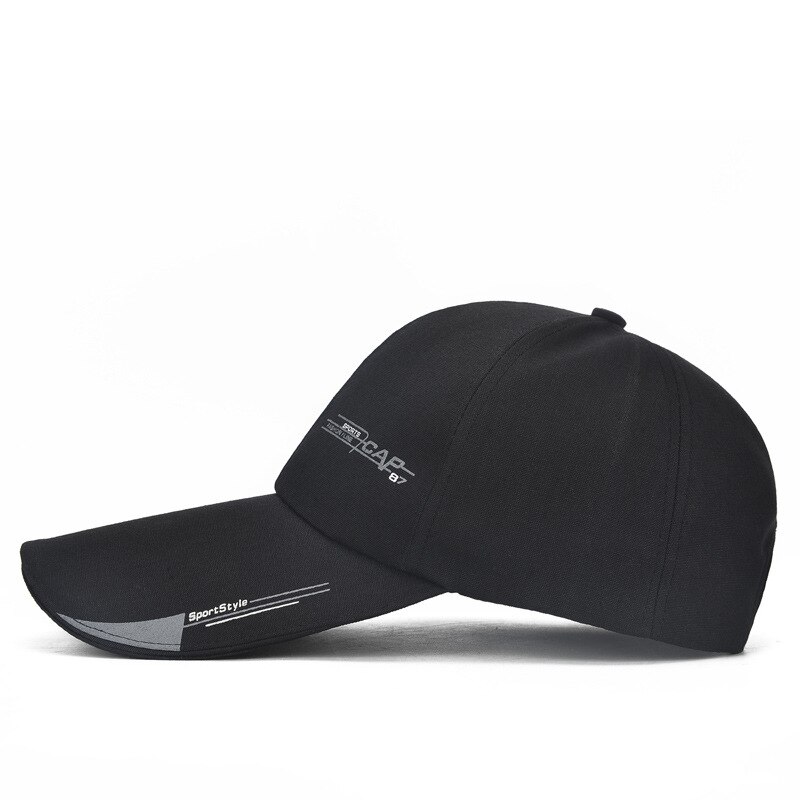 sport Kappe Herren Hut Für Fisch Outdoor Linie Baseball Kappe Lange Visier Krempe Schatten Hysterese Sonnenhut Knochen gorras: Black