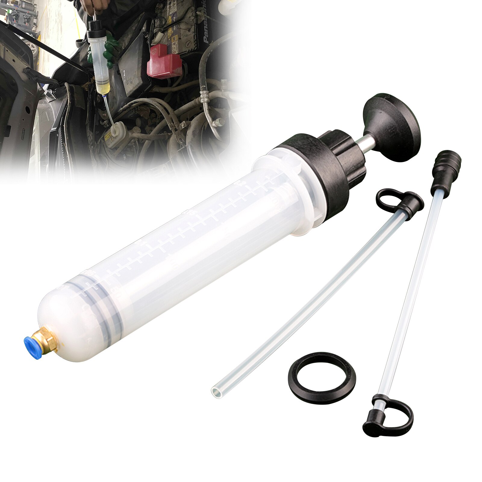 200cc Fluid Syringe Pump,Oil Fluid Extractor, for ATV's, Boats, Farm Equipment, Industrial Gear Boxes, Motor Vehicles