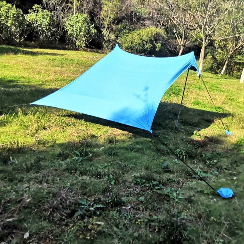 Familie Strand Zonnescherm Lichtgewicht Zon Schaduw Tent Met Zandzak Ankers Voor Park Outdoor Camping Paraplu Strand Tent: Blauw