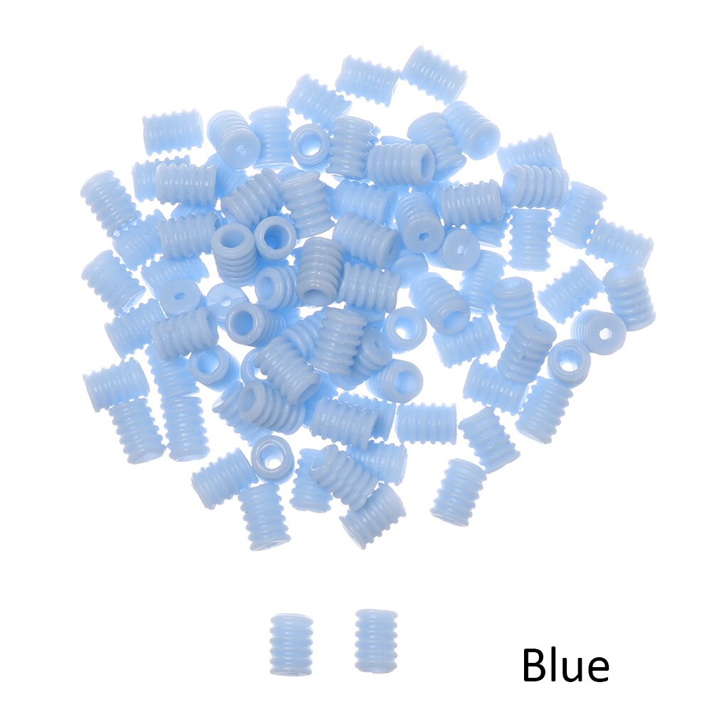 100 stk voksenbørn justerbar silikone ledning låser skridsikker farverig lanyard spænde snore skifter tilbehør: Blå