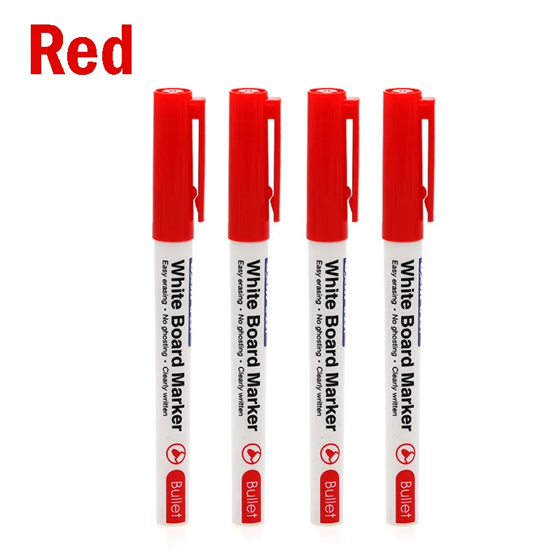 4 stks/set Whiteboard Marker Pennen Schoolbord Pennen 4 kleuren Uitwisbare White Board Markers School Klas Kantoorbenodigdheden Leveringen: Paars