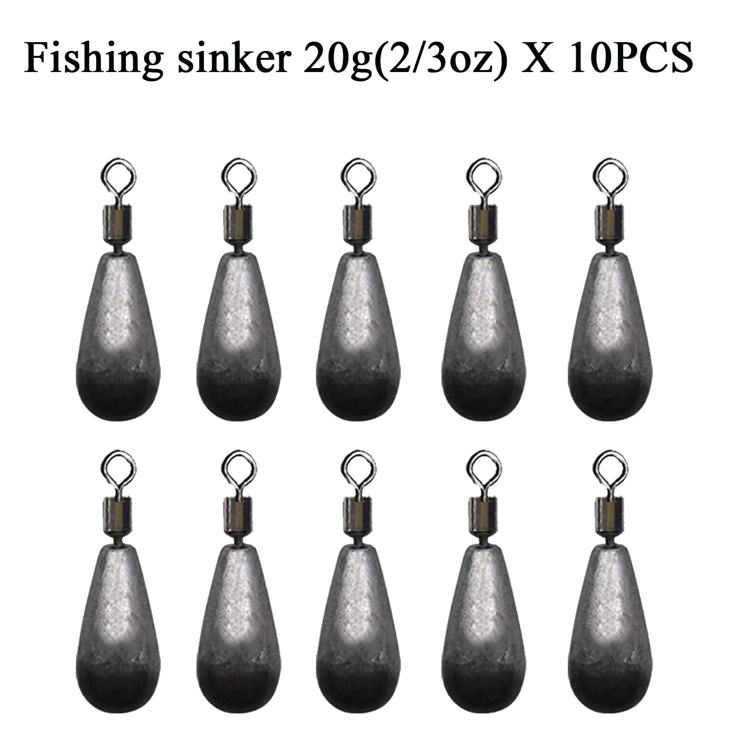 10 pz/lotto pesca peso platina 3.5g 5g 7g 10g 14g 20g pesi goccia d&#39;acqua attrezzatura da pesca accessori: 20g sinker