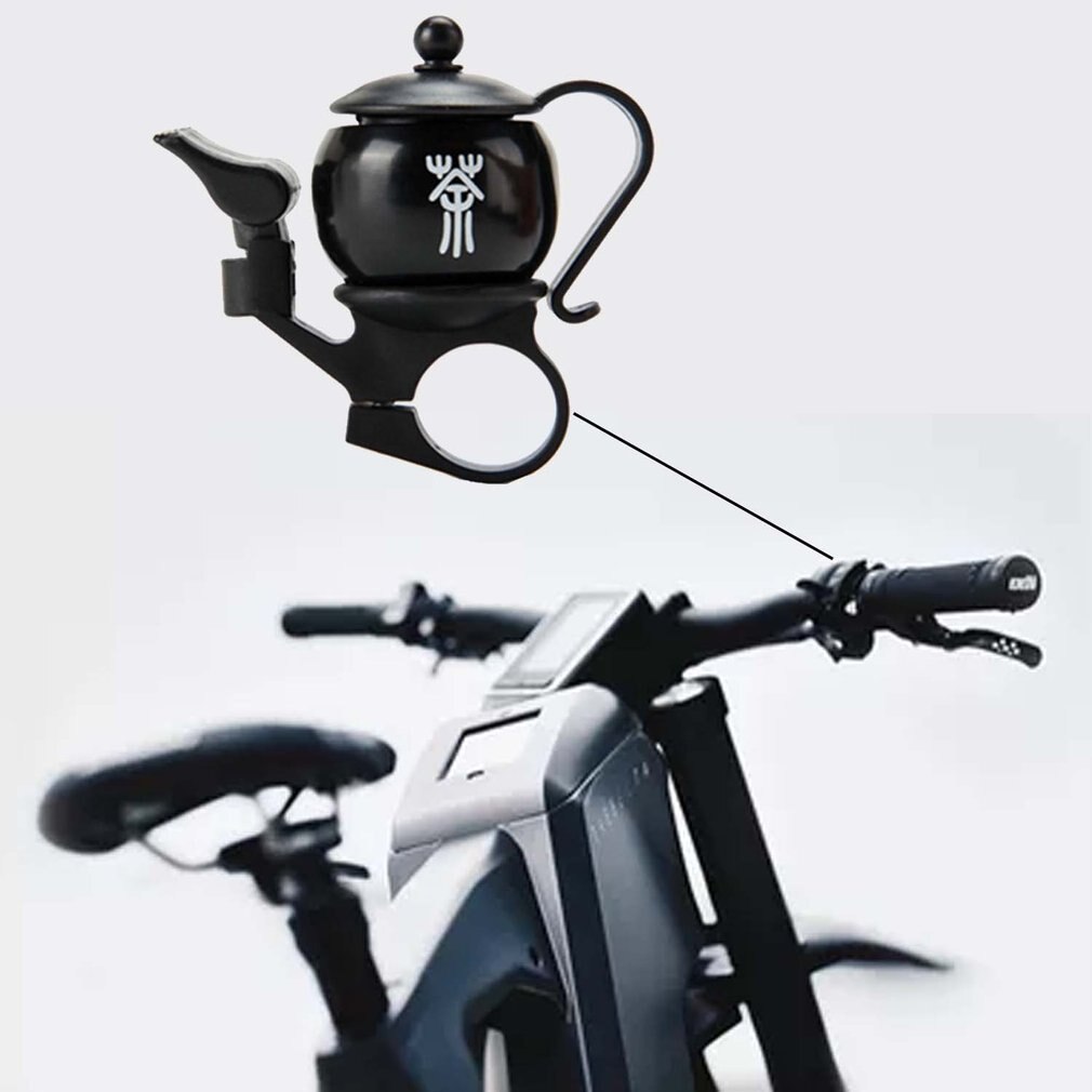 Fietsbel Novelty Mini Theepot Vormige Fiets Bell Ring (Zwart)