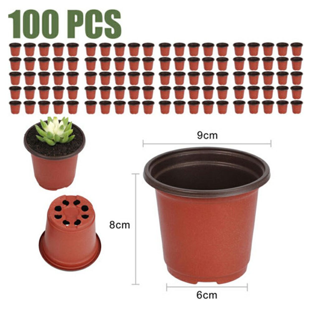100pcs 4 Inch Plant Pot Planting Flower Nursery Starter Grow Home Flowerpot Gardening Container with Hollows Garden Tool