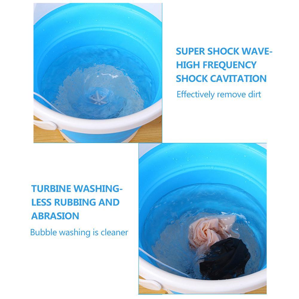 3-in-1 Portable Mini Turbo Washing Machine with Foldable Tub USB Powered Compact Ultrasonic Turbine Washer Lightweight