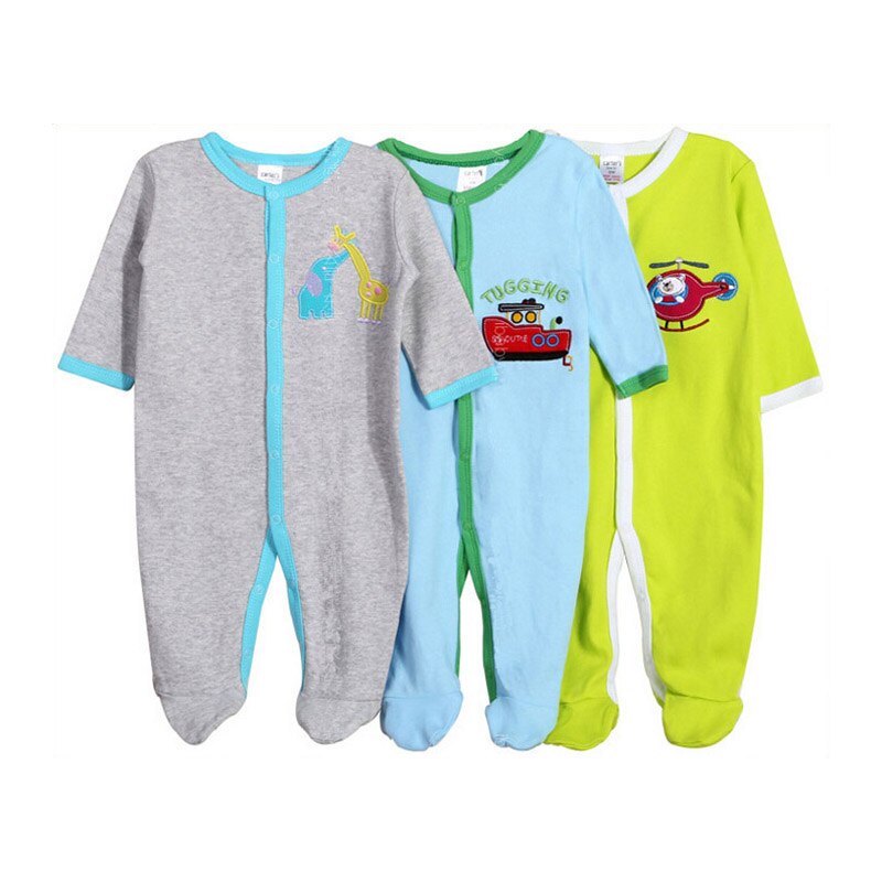 Hiver Bébé Vêtements Coton Bébé Foot Infantile -Né Bébé Garçon et Fille Pyjamas 3 pc/lot Manches Longues Bébé Garçon vêtements