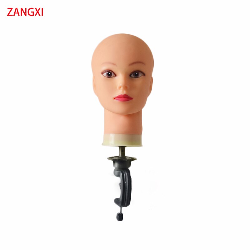 Tête de Mannequin chauve Afro pour la fabrication d&#39;extensions de cheveux, affichage du chapeau, cosmétologie, tête d&#39;entraînement avec support gratuit, tête de bloc de perruque