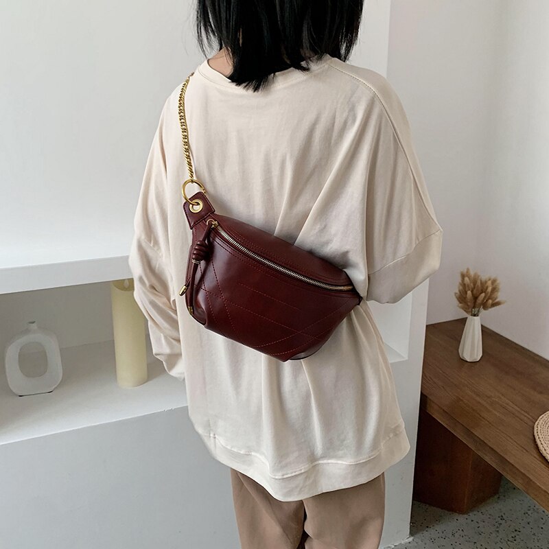 Sac de poitrine décontracté en cuir sacs à bandoulière pour femmes sac à bandoulière femme sac à main voyage taille Packs