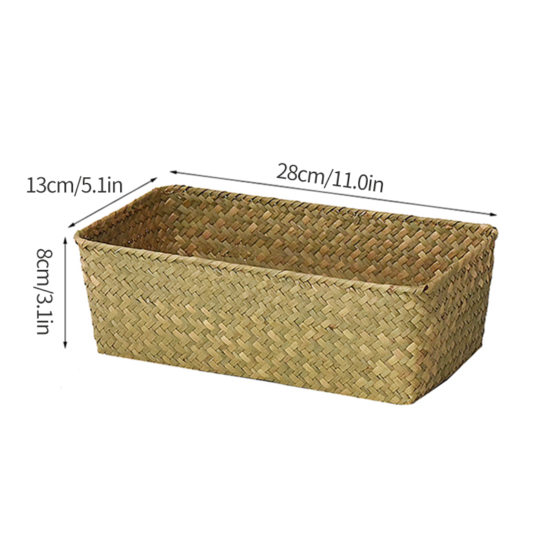 Cesta de armazenamento de vime cesta de piquenique tecido cesta de lavanderia organizador de artigos diversos cozinha organizador de frutas caixa de algas cesta decorativa: green