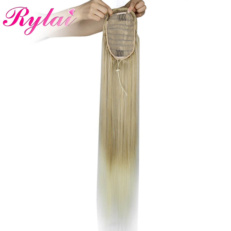 RYLAI Synthetic Ponytail Extensions Straight 30 Inches Hair Ponytail Extensions With Two Plastic Combs High Temperature Fiber