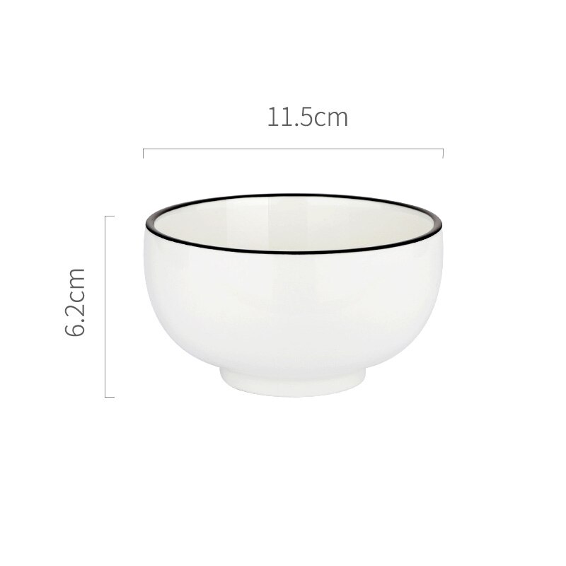 Płyta ceramiczna stek talerz styl skandynawski czarne obramowanie zastawa stołowa miska ins talerze obiadowe wysokiej klasy porcelanowa zastawa stołowa: 4.5 cal Bowl