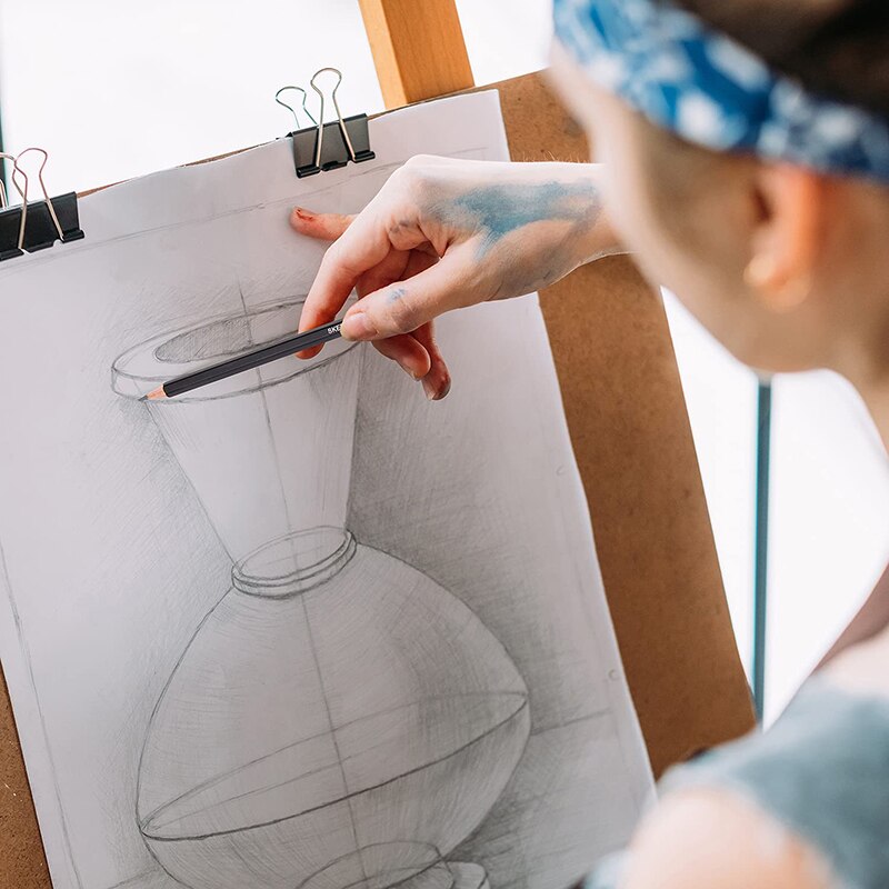 Drawing Pencils Kit Complete Artist Kit Graphite &amp; Charcoal Sketch Pencils Blending Stumps Art Supplies