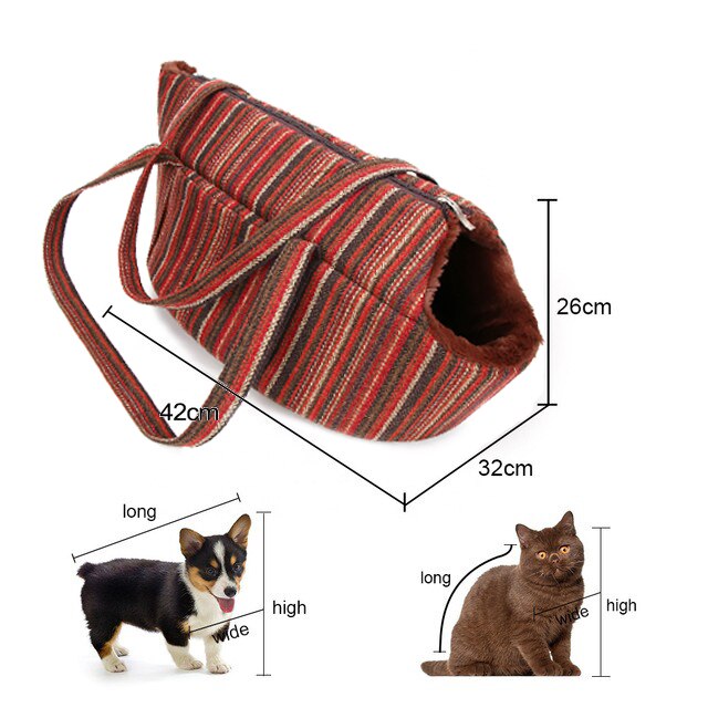 Carrier for Cats Luxury Cat Backpack Zipper Backpack for Cats Pet Product Cat Carrier Bag for Puppy Cats Accessories: Red Stripe