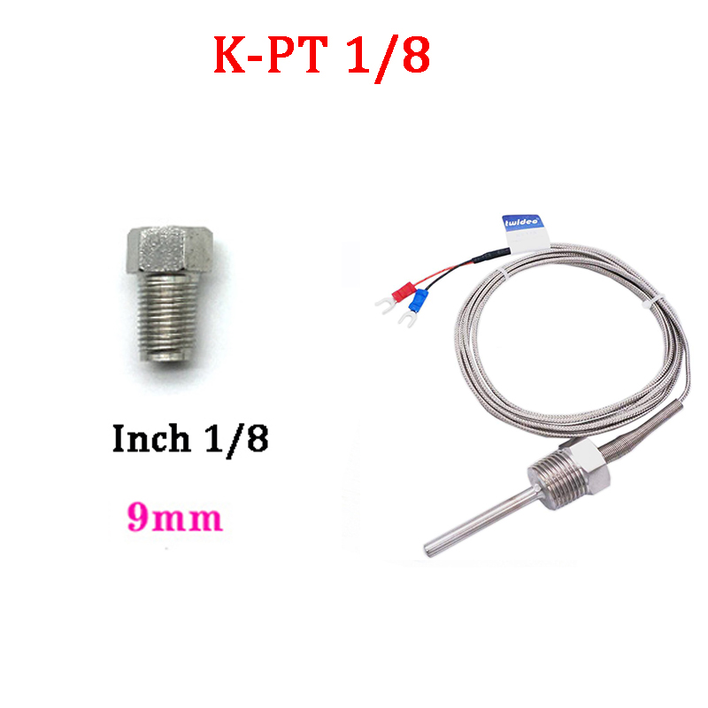 Inch PT100/K Stainless Steel Fixed Thread Platinum Thermal Resistance Thermocouple Waterproof Temperature Sensor Probe: Gold