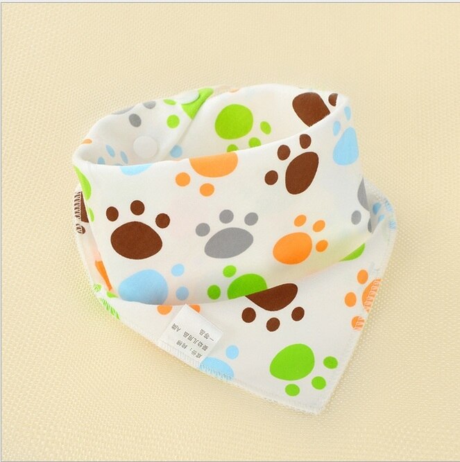 1Pcs Infant Kids Baby Girls Boys Bibs Feeding Saliva Cotton cartoon Towel Dribble Bibs: paw