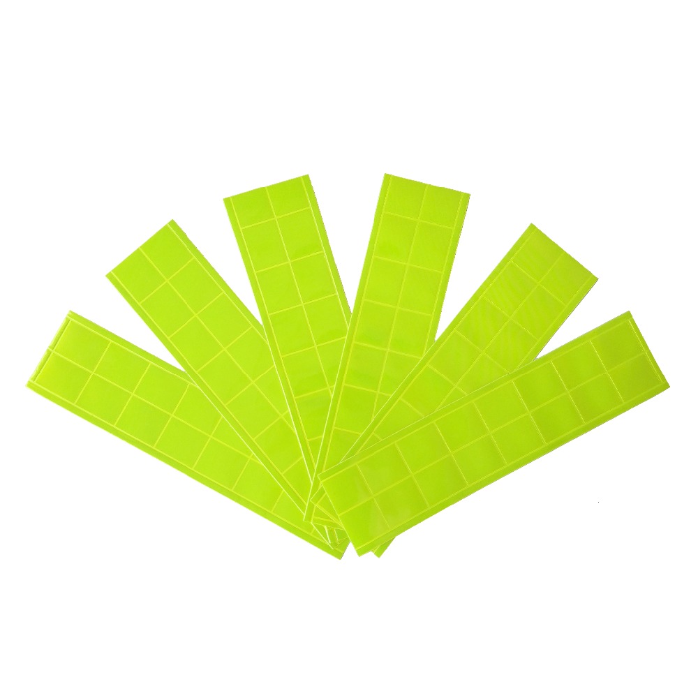 6Pcs 5x20CM High visibility reflective sticker stripes sewn on school bag reflective sticker for road safety