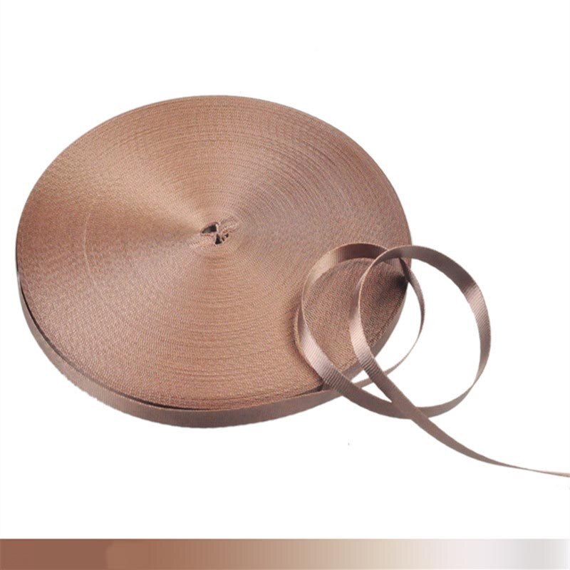 45meter Meetee 10mm Bunte Nylon Gurtband Band Straps Bias Band für Handgemachte Arbeit Karten Strap Kleidung Nähen Zubehör: Coffee