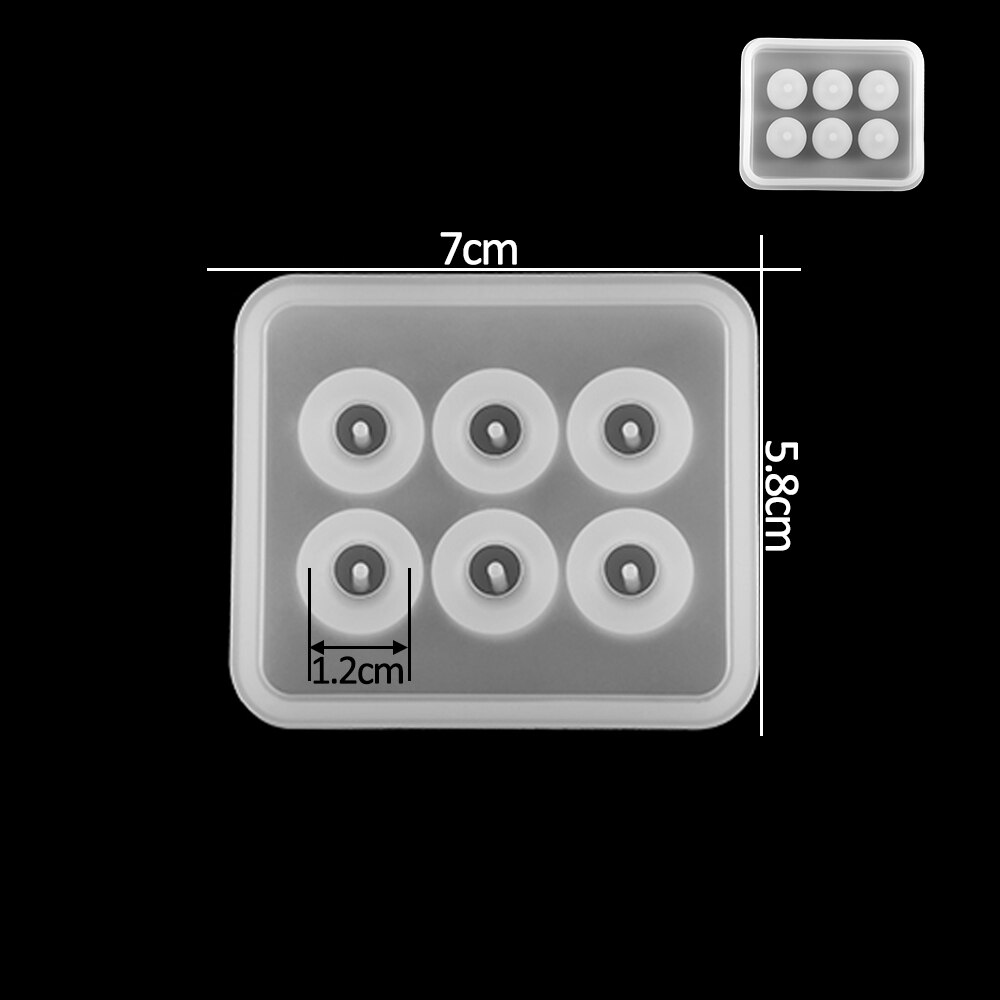 12 Pieces Resin Silicone Prismatic Mold 6 Grid Square Round Casting Mold Beads Pendant DIY Jewelry Making Finding Tools: 03