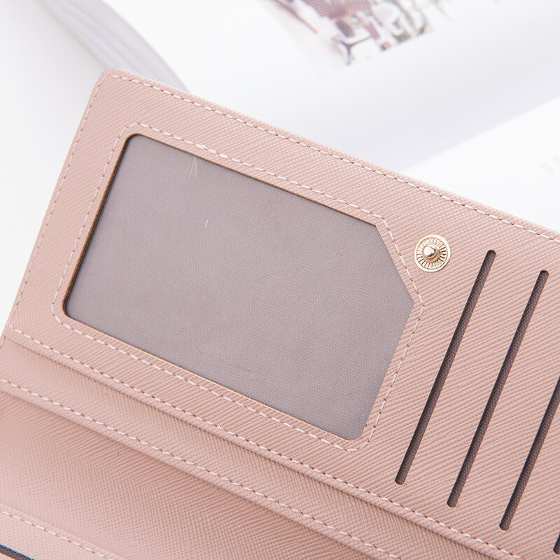Couro longo carteira feminina marca de luxo famosa grande mulheres carteiras bolsas femininas longo moeda zíper bolsa titular do cartão crédito