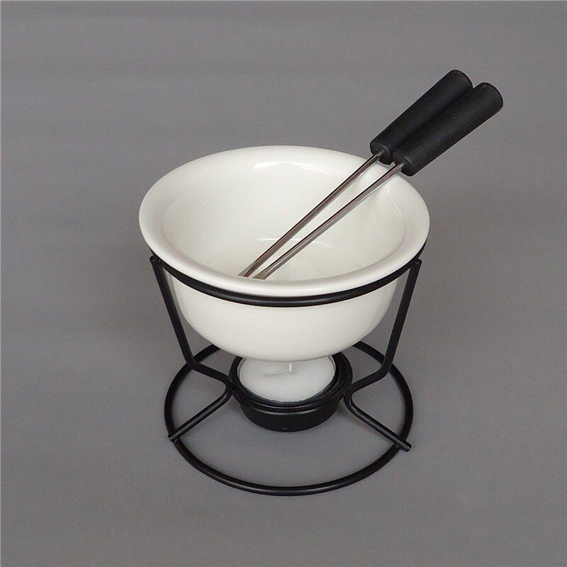 Fondue Pot Ceramic Fondue Melting Furnace Ice Cream Fondue Choco Marie Chocolate Fondue Melted with Sturdy Metallic Stands