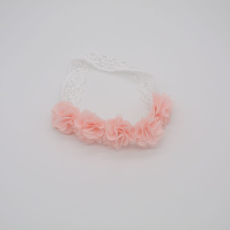 Baby Prinzessin Stirnband Spitze Blume Elastische Blumen- Haar Zubehör Für Baby Mädchen Turban freundlicher Haar Band Fotografie Bandeau: SA019Rosa