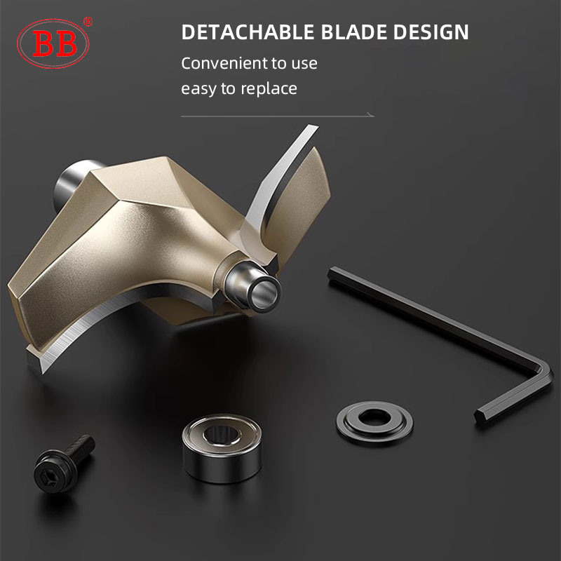 BB Corner Rounding Router Bit Concave Milling Cutter with Parallel Shank 1/2 1/4 Inch Woodworking Tool Round Edge Trimmer